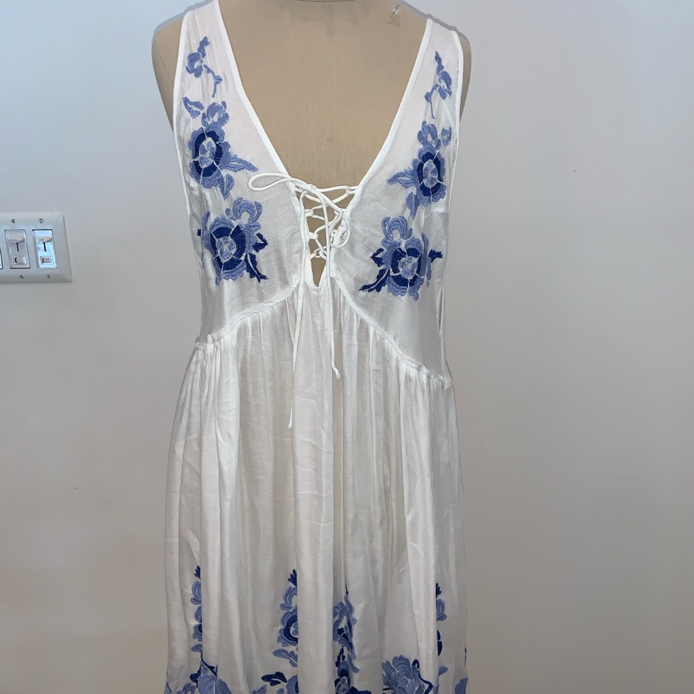 Free People Embroidered Slip Dress